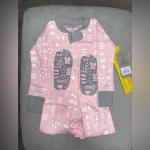 Pink and white long sleeve bodysuit pjs